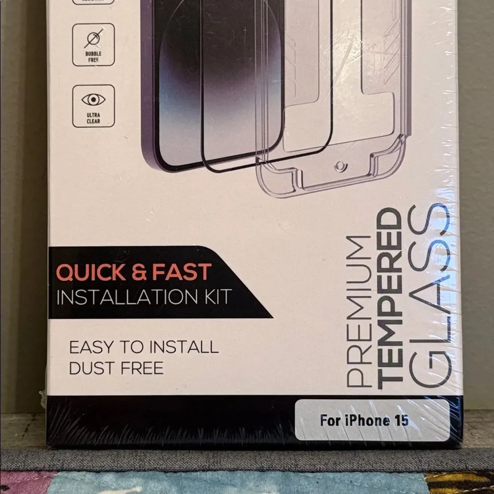 Premium Tempered Glass Screen Protector 2 Pack for iPhone 15 NWT